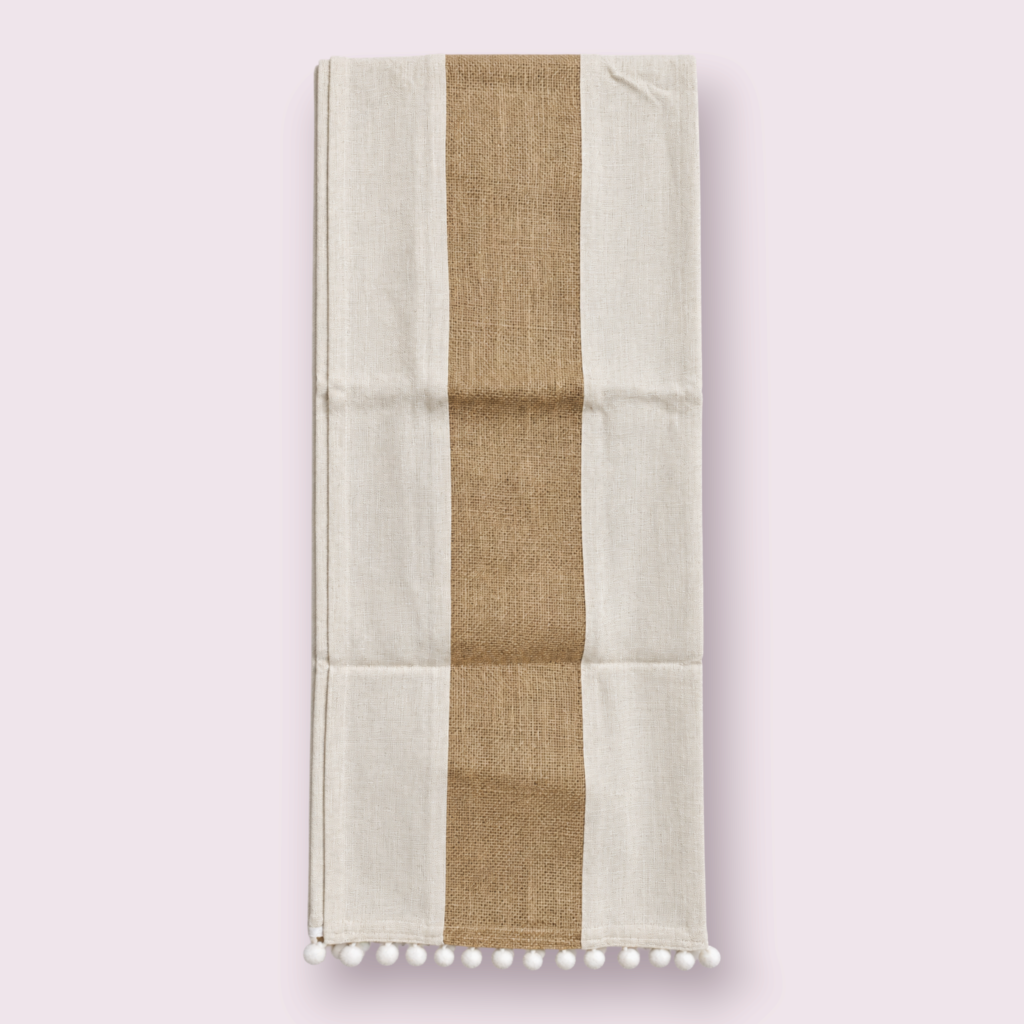 Terracotta Geometric Print Cotton Table Runner
