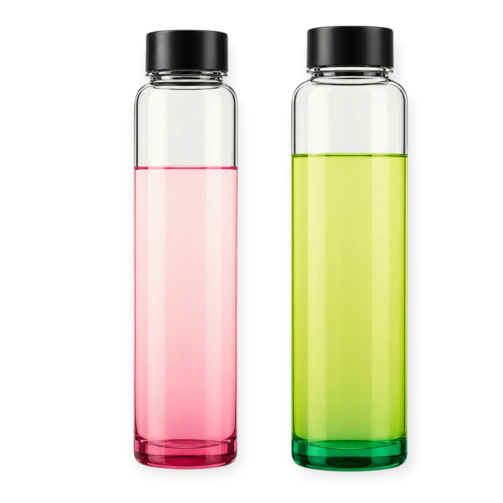 Crysto Slim Glass Bottle With Black Lid
