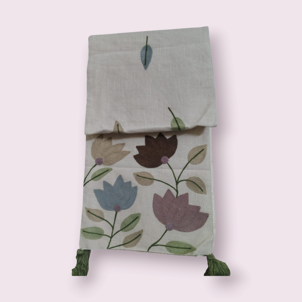 Boho Fringe Woven Cotton Table Runner